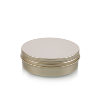 Boîte en aluminium noire vide en gros, petite, pour bonbons, pilules, caviar, mini-boîte alimentaire, boîte métallique ronde imprimée, avec bouchon de marque KX et joint à brosse