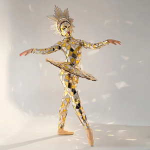 Traje <span class=keywords><strong>de</strong></span> Ballet Mirror Girl con Diadema, Falda y Top Color Block <span class=keywords><strong>para</strong></span> Mujer, Lujo, Espectáculo Láser, Acrílico, Actuación, Talento, Danza Mecánica - Product Image 1