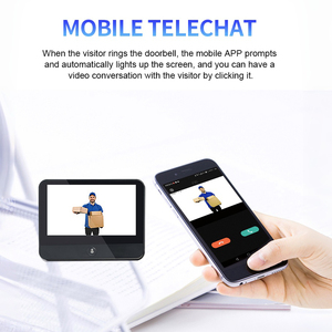 Videocitofono con Telecamera a Occhio di Gatto Visibile, Monitoraggio <span class=keywords><strong>Video</strong></span> 1080P, Display LCD TFT da 4.3", Alimentato a Batteria, App Tuya per Porte di Sicurezza - Product Image 3