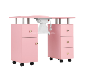 Table de manucure rose, fournitures d'usine directe, tables à ongles avec aspirateur, table mobile pour réparation d'ongles, bureau à ongles - Product Image 5