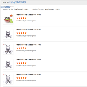 Ensaladera Multicolor para Cocinar Mezclar Hornear Servir Acero Inoxidable Mezclador Cuencos Con Tapas Juego de 5 - Product Image 6