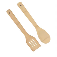 Lot de 5 ustensiles de cuisine écologiques jetables en bambou (spatule et cuillère) résistants à la chaleur pour la cuisson et les salades – Vente en gros