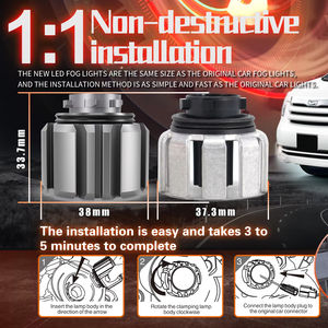 Luz Antiniebla LED L1B LW5B 5000LM 26W, Color Blanco Amarillo 6500K 3000K, Lámpara de Reversa con Ventilador 12V para Toyota <span class=keywords><strong>Honda</strong></span> - Product Image 3