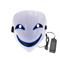 Masque lumineux LED Youki HF 2023, vente chaude, unisexe, accessoires de scène d'Halloween, accessoires cool, masque d'expression, matériau PP, impression numérique 2 couleurs