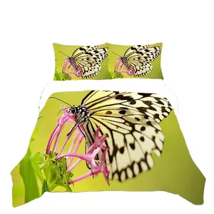 Set di biancheria da letto con stampa a farfalla 3d per vendite dirette in fabbrica per prodotti tessili per la casa