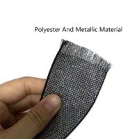 Sangle en sergé jacquard métallique argenté 50mm X 26mm durable personnalisée rayée double face 26mm Polyester brillant pour la maison