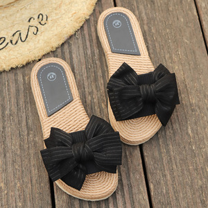 Nuovi <span class=keywords><strong>Sandali</strong></span> Estivi da <span class=keywords><strong>Donna</strong></span> con Punta Aperta e Decorazione a Fiocco <span class=keywords><strong>in</strong></span> <span class=keywords><strong>Corda</strong></span> di Canapa, Suola Piatta per Uso Esterno - Product Image 3