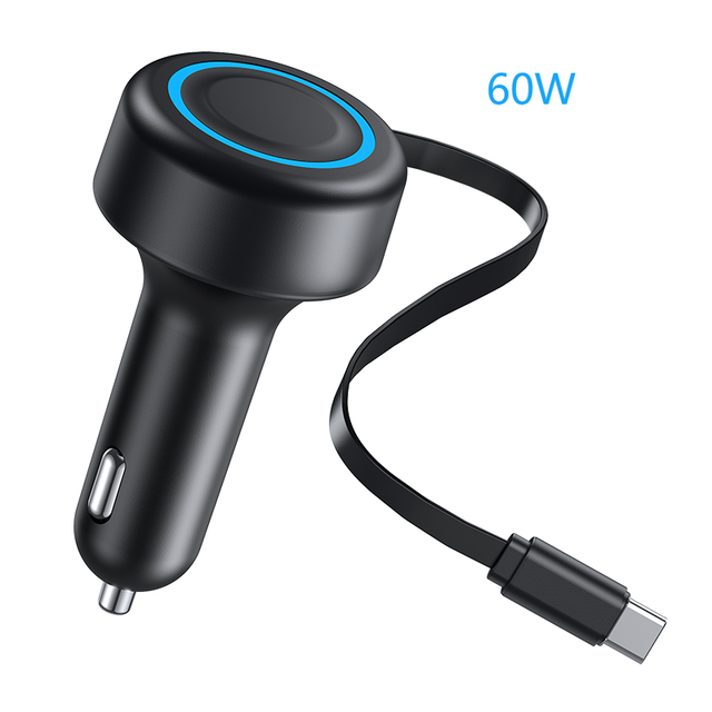 Oem Logo Super Fast Charging Mobile Retractable Usb-c 12 Quick 3 Usb Car Charger 12 24v Output Type C Car Charging Adapters