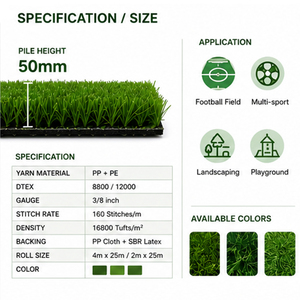 Gazon artificiel de football pour stade |   Gazon sportif durable |   Fournisseur d'usine - Product Image 3
