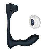 Control remoto recargable bloqueo masculino anillo de esperma masaje vibración de próstata