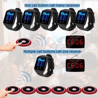Système d'appel sans fil pour restaurant : 10 boutons d'appel de table avec 1 montre vibrante, système de téléavertisseur pour le service client