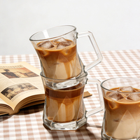 Mug en verre vintage personnalisé, anti-fuite, écologique, 250 ml, avec poignée, pour café, thé, latte, cappuccino, utilisation en soirée