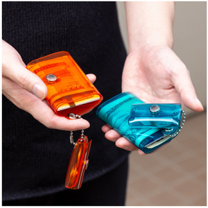 Monedero de PVC transparente y colorido, tarjetero tipo gelatina, bolsa para monedas, estuche multifuncional para auriculares con botón a presión - Product Image 5
