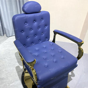 Poltrona da Barbiere Vintage in Metallo Resistente Reclinabile Arredamento per Salone da Uomo per Hotel e Salone di Bellezza - Product Image 5