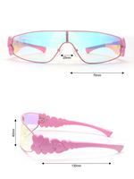 Lunettes de soleil rétro surdimensionnées roses unisexe, style streetwear futuriste punk, pour l'extérieur