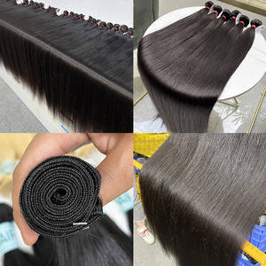 Vente en gros de paquets de cheveux indiens bruts, tissage de paquets de cheveux vierges alignés sur les cuticules, extension de cheveux humains doublement étirée bon marché - Product Image 2