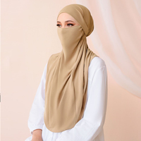 Hijab instantané sans repassage ni épingles avec voile intégré, facile à porter pour femme musulmane