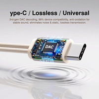 Écouteurs filaires Type-C V21 Pro avec carte son DSP, 5 modes vocaux, 4 effets sonores instantanés, micro ENC, casque intra-auriculaire pour diffusion en direct