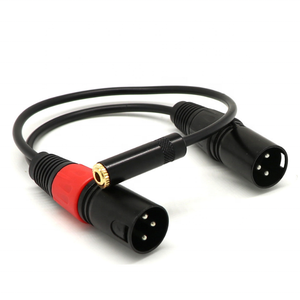 Enchufe hembra de 3,5mm a <span class=keywords><strong>2x</strong></span> <span class=keywords><strong>XLR</strong></span> macho Cable de extensión de audio y video Línea 20 CM CABLE DE LONGITUD - Product Image 2