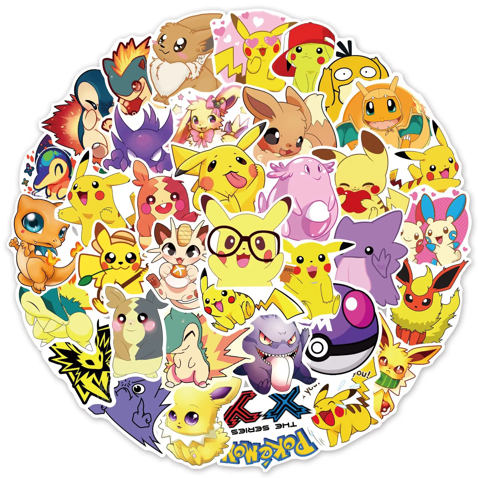 Hot Bán Pokepoined Dán 50 cái/bộ Pokemon Không Thấm Nước Trang Trí Sticker Cho Máy Tính Xách Tay Hành Lý Phim Hoạt Hình Đồ Chơi Quà Tặng Cho Trẻ Em