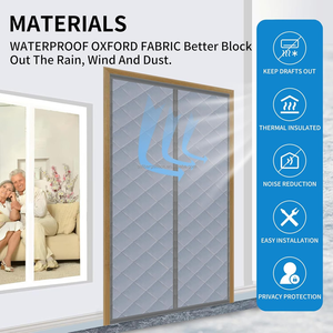 <span class=keywords><strong>Rideau</strong></span> de <span class=keywords><strong>porte</strong></span> isolant thermiquement 39" x 83" en tissu Oxford matelassé avec rembourrage en coton épais pour portes de patio avant en hiver - Product Image 2