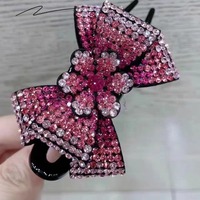 Nouvelle Pince à Cheveux Bec de Canard en PC avec Strass, Motif Papillon et Nœud Style Doux, Accessoire de Coiffure pour Femmes et Filles, Idéale pour les Fêtes