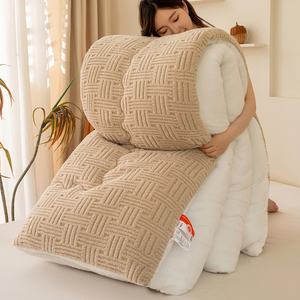 2025 핫 세일 울트라 소프트 플란넬 컴포터 세트 패치워크 디자인 모던 스타일 두꺼운 이불 호텔 또는 가정용 - Product Image 4