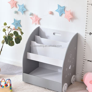 Meubles pour enfants, bibliothèque en bois avec roulettes pour un déplacement facile, pour l'étude des enfants - Product Image 1