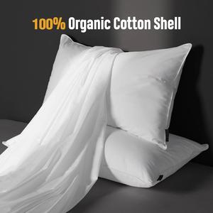 Meilleure vente : <span class=keywords><strong>Oreiller</strong></span> en duvet <span class=keywords><strong>d</strong></span>'<span class=keywords><strong>oie</strong></span> de qualité hôtelière, doux, avec housse 100 % coton - Product Image 4