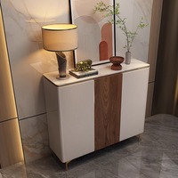Armoire élégante à 4 portes en chêne massif, fabriquée à la main, moderne, durable, base en métal, meubles de maison, montage facile, chambre à coucher, hôtel, salle à manger