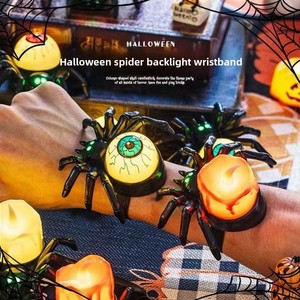 สายรัดข้อมือพลาสติก LED ลายแมงมุมสำหรับตกแต่งฮาโลวีน อุปกรณ์ประกอบฉาก ของประดับตกแต่ง ชุดแฟนซีสำหรับวัยรุ่น ชุดตกแต่งฉากงานเทศกาล - Product Image 3