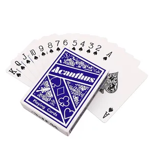 Impressão personalizada Classical Eco Friendly Reciclável Black Core Paper 54 Cartões de Poker Logotipo personalizado Cartas de jogo do casino profissional