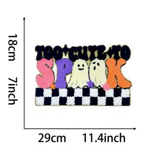 NOUVEAU Patch Décoratif Grande Taille 28cm Thème Halloween Citrouille Fantôme pour Vêtements et Sacs (Décoration Trick or Treat) - Product Image 6