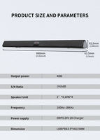 Barre de son sans fil élégante pour home cinéma avec audio multicanal et télécommande, idéale pour les téléviseurs et les appareils intelligents