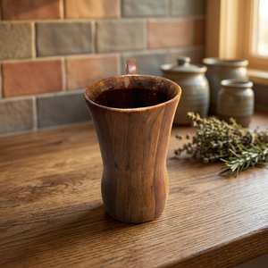 Real Acacia Wood Vintage 500ml Eco-friendly Customizable Logo Beer Mug Straw Cap Portable Design Dishwasher Microwave Safe Party - Product Image 1