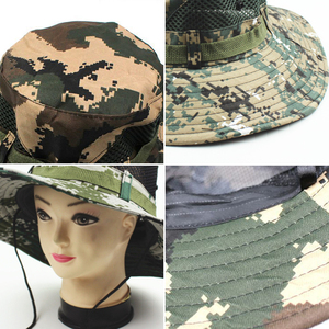 หมวกปีกกว้างสำหรับผู้ชายหมวกตกปลาตาข่ายลายพรางสีเขียวสำหรับชาวประมงหมวกปีกกว้างสำหรับฤดูร้อน - Product Image 5