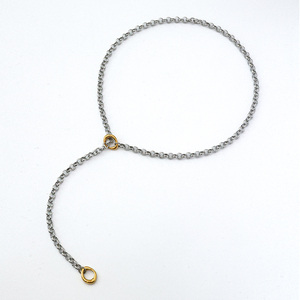신상품 방수 주얼리 미니멀 18K 금도금 스테인리스 스틸 O형 롱 체인 스웨터 목걸이 YF5079 - Product Image 1