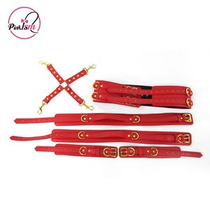 Pinksm Personalizado Cuero Bondage Gear Ajustable Adulto Erótico Juguetes Sexuales Esposas Muslo Puños Cruz Cintura Restricciones Color Rosa - Product Image 2
