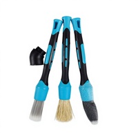 Brosse de nettoyage automobile industrielle détachable haute performance en 3 parties, poils souples en PP, idéale pour les espaces difficiles d'accès