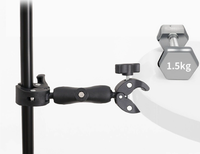 Support de caméra pour guidon de moto, fixation à pince crabe double tête, pour caméra d'action et vélo