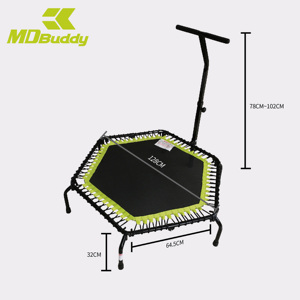 MDBuddy Mini trampoline pliable de haute qualité pour la musculation, utilisation commerciale en salle de sport, avec poignée pour adultes et enfants - Product Image 2