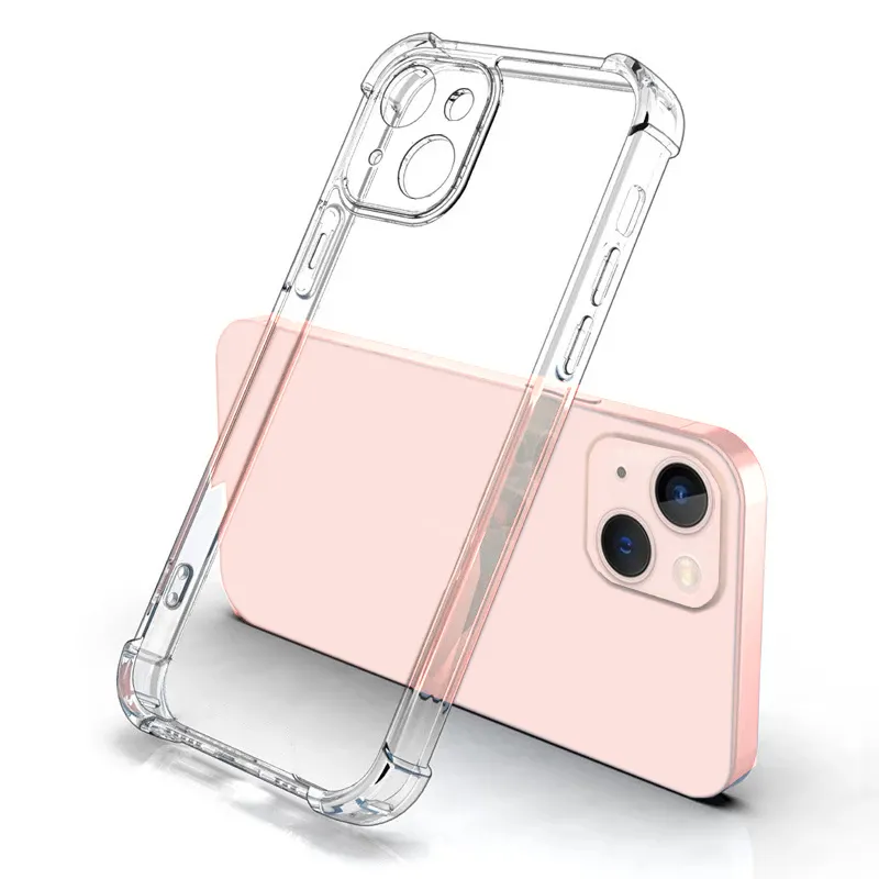 Soft TPU Airbag Cover Shockproof Case For iPhone 15 14 Plus 13 12 11 Pro Max Camera Protect Transparent Clear Cases