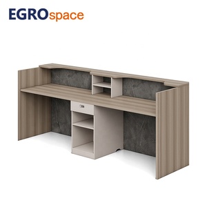 ERGOSpace Fábrica Atacado Beleza De Madeira 2 Pessoa Pequeno Escritório Moderno Recepção Desk - Product Image 5