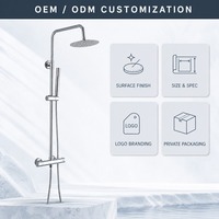 Système de douche thermostatique encastré en laiton avec logo personnalisé OEM ODM, mitigeur mural à cartouche céramique pour salle de bain d'hôtel