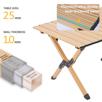Table de camping portable moderne en aluminium léger pliable pour l'extérieur