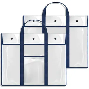 绘图板和海报用便携式文件袋聚氯乙烯透明作品白板储物袋防水手提袋文件袋