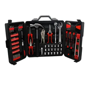 125pcs Adjustable wrench level slip joint pliers hardware tool box socket set for automotive mechanic