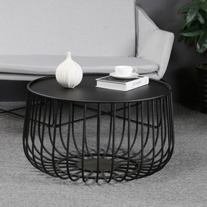 Table basse nordique en fer forgé, ligne ronde créative, avec marbre, pour salon, maison, combinaison de table ronde - Product Image 4