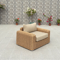 OEM/ODM Ensemble de canapés modulaires portables en aluminium et rotin pour l'extérieur Mobilier de jardin en osier et rotin pour hôtels, parcs et villas