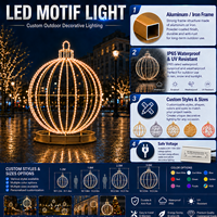 Décoration de Noël 3D IP65, motifs lumineux, arche, boule, sculpture extérieure étanche pour les rues et les centres commerciaux